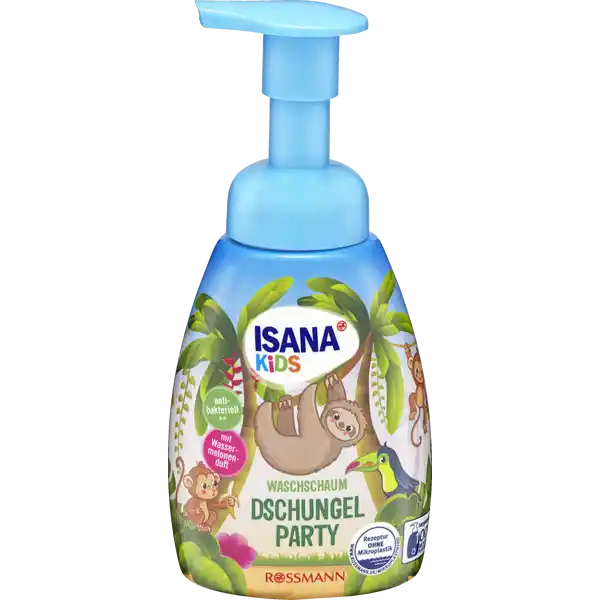 ISANA KiDS Waschschaum Dschungelparty: Цвет: Produktbeschreibung und details ISANA KIDS und der Spa beginnt Unsere Inhaltsstoffe sind besonders hautvertrglich und auf die Bedrfnisse unserer kleinen Kunden abgestimmt Der ISANA Kids Waschschaum zaubert fruchtigen Melonenduft ins Badezimmer Milde naturbasierte Inhaltsstoffe reinigen die zarte Kinderhaut sanft ohne diese zu beanspruchen Lustiger Reinigungsspa fr Gesicht und Hnde Ohne Farbstoffe ohne Farbstoffe mit Wassermelonenduft Hautvertrglichkeit dermatologisch besttigt pHhautneutral geeignet fr die tgliche Anwendung diese Rezeptur ist zu   ohne Mikroplastik  augenommen Pumpkopf  mit antibakteriellem Wirkstoff Kontaktdaten Dirk Rossmann GmbH Isernhgener Strae   Burgwedel wwwrossmannde UrsprungslandHerkunftsort Deutschland Testurteile Qualittssiegel ampamp Verbandszeichen Inhaltsstoffe Aqua Sorbitol Betaine Sodium CocoSulfate Polyglyceryl Caprate Panthenol Sodium CocoGlucoside Tartrate Citric Acid Sodium Benzoate Phenoxyethanol Denatonium Benzoate  Parfum  Bitterstoff
https://www.rossmann.de/de/baby-und-spielzeug-isana-kids-waschschaum-dschungelparty/p/4305615653280