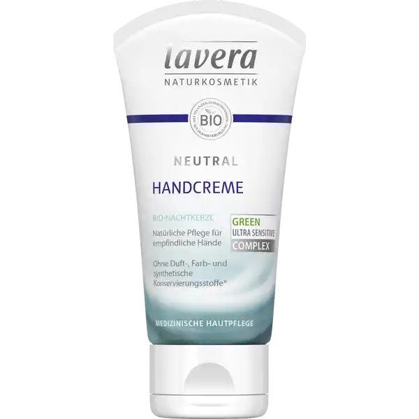 lavera Neutral Handcreme: Цвет: Produktbeschreibung und details BioNachtkerze natrliche Pflege fr empfindliche Hnde ohne Duft Farb und synthetische Konservierungsstoffe Green Ultra sensitive Complex medizinische Hautpflege fr Neurodermitiker geeignet  zertifizierte Naturkosmetik vegan Konservierungsstoffe im Sinne der EUKosmetikVO Kontaktdaten Laverana GmbH ampamp Co KG Am Weingarten   Wennigsen wwwlaverade UrsprungslandHerkunftsort Deutschland Testurteile Qualittssiegel ampamp Verbandszeichen Inhaltsstoffe Water Aqua Butyrospermum Parkii Shea Butter Olea Europaea Olive Fruit Oil Glycerin Alcohol denat Glyceryl Stearate Citrate Rhus Verniciflua Peel Wax Myristyl Alcohol Cetyl Alcohol Oenothera Biennis Evening Primrose Oil Glycine Soja Soybean Oil Foeniculum Vulgare Fennel Fruit Extract Hamamelis Virginiana Witch Hazel Leaf Extract Dipotassium Glycyrrhizate Xanthan Gum Sea Salt Maris Sal Tocopherol Helianthus Annuus Sunflower Seed Oil Ascorbyl Palmitate Hydrogenated Palm Glycerides Hydrogenated Lecithin Brassica Campestris Rapeseed Sterols ingredients from certified organic agriculture
https://www.rossmann.de/de/pflege-und-duft-lavera-neutral-handcreme/p/4021457625239