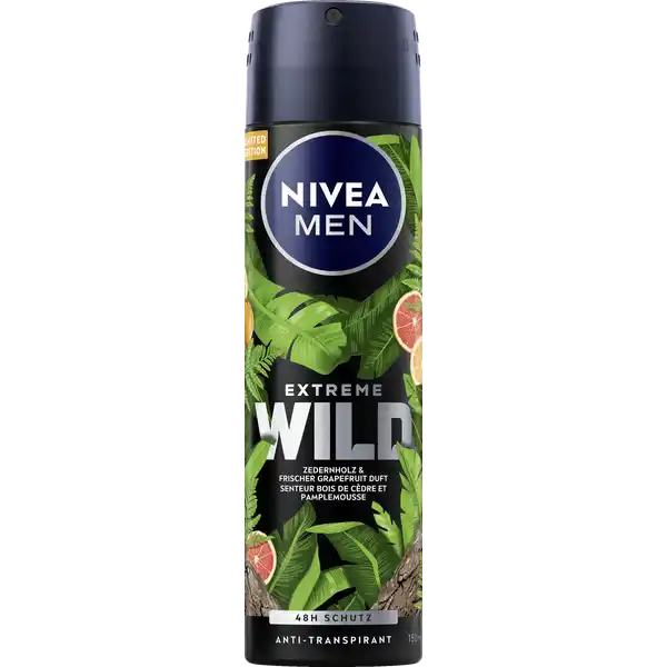 NIVEA MEN Anti-Transpirant Spray Extreme Wild Zedernholz: Цвет: Produktbeschreibung und details Entdecke deine wilde Seite  mit EXTREME WILD Zedernholz von NIVEA MEN Das Deo Spray bietet zuverlssigen h AntiTranspirantSchutz und pflegt dabei deine Haut Das Limited Edition Deo ist frei von Ethylalkohol und trocknet schnell auf deiner Haut Der maskuline Duft nach Zedernholz ampamp frischer Grapefruit erfrischt deine Haut und Sinne Die Hautvertrglichkeit ist dermatologisch besttigt  Stunden Schutz ohne Ethylalkohol Zedernholz ampamp Frischer Grapefruit Duft Hautvertrglichkeit dermatologisch besttigt Kontaktdaten Beiersdorf AG Unnastrae   Hamburg wwwniveade     UrsprungslandHerkunftsort Deutschland Anwendung und Gebrauch Das Deodorant am besten nach dem Duschen verwenden Vor Gebrauch gut schtteln Das Spray  cm von der Achselhhle entfernt halten und sprhen Lassen Sie das Produkt vollstndig trocknen bevor Sie sich anziehen Inhaltsstoffe Butane Isobutane Propane Cyclomethicone Aluminum Chlorohydrate Isopropyl Palmitate Parfum Persea Gratissima Oil Octyldodecanol Charcoal Powder Disteardimonium Hectorite Dimethicone Propylene Carbonate Dimethiconol Dilauryl Thiodipropionate Pentaerythrityl Tetraditbutyl Hydroxyhydrocinnamate Linalool Limonene Citronellol Geraniol Warnhinweise und wichtige Hinweise Warnhinweise GEFAHR Extrem entzndbares Aerosol Behlter steht unter Druck Kann bei Erwrmung bersten Von Hitze heien Oberflchen Funken offenen Flammen und anderen Zndquellen fernhalten Nicht rauchen Nicht gegen offene Flamme oder andere Zndquelle sprhen Nicht durchstechen oder verbrennen auch nicht nach Gebrauch Benutzung nur entsprechend Verwendungszweck Vor Sonneneinstrahlung schtzen Nicht Temperaturen ber C aussetzen Darf nicht in die Hnde von Kindern gelangen Nur entleerte Dosen in die Wertstoffsammlung geben Lngeres Sprhen und direktes Einatmen vermeiden Nicht in die Augen sprhen Nicht auf gereizter oder geschdigter Haut anwenden
https://www.rossmann.de/de/pflege-und-duft-nivea-men-anti-transpirant-spray-extreme-wild-zedernholz/p/4005900943835