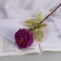 Цветы искусственные "Роза шёлк" d-10 см 45 см, сиреневый: 