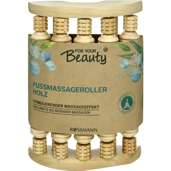 FOR YOUR Beauty Fussmassageroller Holz: Цвет: Produktbeschreibung und details Die Fe spielen in unserem Leben eine quottragendequot Rolle Unser gesamtes Krpergewicht lastet auf ihnen Mit dem for your Beauty Fumassageroller wird eine wohltuende Massage einfach und unkompliziert Setzen Sie sich gemtlich hin und bewegen Sie beide Fe ber den Fumassageroller hin und her Bei Bedarf knnen Sie auch etwas Druck ausben Ideal fr die Eigenmassage Zuhause aber auch im Bro oder Unterwegs Vitalisiert die Fusohlen kann die Durchblutung anregen und wirkt wunderbar entkrampfend bei gestressten Fen Durch die Noppen werden die Fureflexzonen stimuliert und das krperliche Wohlbefinden kann gesteigert stimulierender Massageeffekt fr sanfte bis intensive Massagen entspannt die Muskulatur Kontaktdaten Dirk Rossmann GmbH Isernhgener Strae   Burgwedel wwwrossmannde Anwendung und Gebrauch Die Noppen gelegentlich mit einem feuchten Tuch abwischen und an der Luft trocknen lassen
https://www.rossmann.de/de/pflege-und-duft-for-your-beauty-fussmassageroller-holz/p/4305615332062