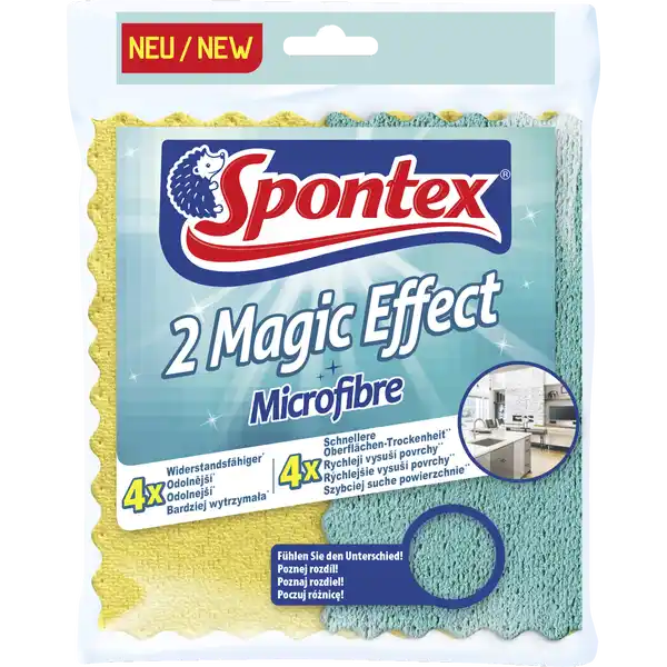 Spontex Magic Effect Microfibre Spltuch: Цвет: Produktbeschreibung und details  Mal widerstandsfhiger gegenber Abnutzungen schnellere OberflchenTrockenheit Zusammensetzung  Polyester  Polyamid basierend auf internem Test im Vergleich zu Spontex Microfibre  basierend auf internem Test im Vergleich zu Spontex Fenstertuch Kontaktdaten MAPA GmbH Industriestrae  D Zeven wwwspontexde Gebrauch Aufbewahrung und Verwendung Aufbewahrungs und Verwendungsbedingungen In der Waschmaschine mit hnlichen Farben bis  C waschbar Keinen Weichspler verwenden und nicht in den Trockner geben Vor der Anwendung an unaufflliger Stelle testen Vor und nach Gebrauch grndlich aussplen Nicht geeignet fr die Anwendung auf heien Oberflchen Konformittserklrung Konformittserklrung Laden Sie das Dokument zum Produkt als PDF herunter
https://www.rossmann.de/de/haushalt-spontex-magic-effect-microfibre-spueltuch/p/3384127000400