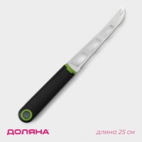 Нож для сыра Доляна Lime, 25?2,3 см, цвет чёрно-зелёный: 