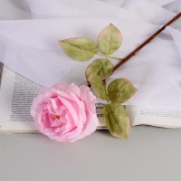 Цветы искусственные "Роза шёлк" d-10 см 45 см, розовый: 