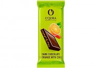 «OZera», темный шоколад Dark & Orange with chili с апельсиновыми криспами и перцем чили, 24г (упаковка 30шт.): 