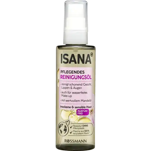 ISANA Pflegendes Reingungsl: Цвет: https://www.rossmann.de/de/pflege-und-duft-isana-pflegendes-reingungsoel/p/4305615904818
Produktbeschreibung und details Das ISANA PFLEGENDE REINIGUNGSL mit wertvollem Mandell entfernt schonend auch wasserfestes Makeup und versorgt die Haut bereits bei der Reinigung mit Feuchtigkeit Die zarte Formulierung mit Pflegekomplex reinigt die Haut sanft und grndlich von Verschmutzungen  ohne nach der Reinigung einen ligen Film auf der Haut zu hinterlassenHautvertrglichkeit dermatologisch besttigtDiese Rezeptur ist zu  ohne Mikroplastik Kontaktdaten Dirk Rossmann GmbH Isernhgener Strae   Burgwedel wwwrossmannde UrsprungslandHerkunftsort Deutschland Testurteile Qualittssiegel ampamp Verbandszeichen Anwendung und Gebrauch ANWENDUNG Morgens und abends zwei bis drei Pumpste auf der trockenen Gesichtshaut verteilen und sanft einmassieren Mit lauwarmem Wasser grndlich absplen Inhaltsstoffe Helianthus Annuus Hybrid Oil Isopropyl Myristate PEG Glyceryl Triisostearate Ethylhexyl Stearate Tocopherol Prunus Amygdalus Dulcis Oil Warnhinweise und wichtige Hinweise Warnhinweise Hinweis Vor direkter Sonneneinstrahlung schtzen