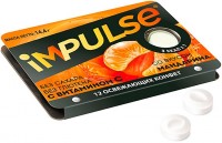 «Impulse», пастилки со вкусом мандарина, без сахара, 14,4г (упаковка 12шт.): 