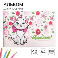 Альбом для рисования А4, 40 листов 100 г/м?, на скрепке, Коты аристократы: 