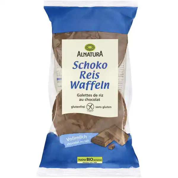 Alnatura Bio Schoko Reiswaffeln Vollmilch: Цвет: Produktbeschreibung und details Glutenfrei Naschen und Genieen Die Alnatura SchokoReiswaffeln Vollmilch sind aus gepufftem Vollkornreis und feinaromatischer Vollmilchschokolade hergestellt Lebensmittelunternehmer Name Alnatura GmbH Adresse MahatmaGandhiStr  DE Darmstadt wwwalnaturade Bio Zertifikat CZBIO UrsprungslandHerkunftsort EUNichtEULandwirtschaft Testurteile Qualittssiegel ampamp Verbandszeichen Rechtlich vorgeschriebene Produktbezeichnung Bio Reiswaffeln mit Vollmilchschokolade Zutaten Vollmilchschokolade  Rohrohrzucker Kakaobutter VOLLMILCHPULVER  Kakaomasse Vollkornreis  aus biologischer Landwirtschaft Kann Spuren von SOJA enthalten Nhrwerte Durchschnittliche Nhrwertangaben pro  g Energie  kj   kcal Fett  g davon  gesttigte Fettsuren  g Kohlenhydrate  g davon  Zucker  g Ballaststoffe  g Eiwei  g Salz  g Gebrauch Aufbewahrung und Verwendung Aufbewahrungs und Verwendungsbedingungen Bitte trocken lagern und vor Wrme schtzen
https://www.rossmann.de/de/lebensmittel-alnatura-bio-schoko-reiswaffeln-vollmilch/p/4104420053069