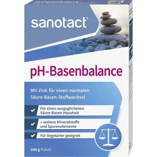 sanotact® pH-Basenbalance Pulver: Цвет: https://www.rossmann.de/de/gesundheit-sanotact-ph-basenbalance-pulver/p/4003087430650
Produktbeschreibung und details Unsere Ess und Lebensgewohnheiten haben einen groen Einfluss auf unseren Krper Viele Nahrungsmittel und Genussmittel die wir konsumieren wie Fleisch Zucker Kaffee Tee Alkohol und Nikotin sowie krperliche Belastungen Bewegungsmangel und Alltagsstress knnen zu einer erhhten Surebildung im Krper fhren Ein unausgeglichener SureBasenStoffwechsel kann negative Auswirkungen auf unser krperliches Wohlbefinden haben Durch die Einnahme von sanotact pHBasenbalance knnen wir unserem Krper die essenziellen Mineralstoffe und Spurenelemente zufhren die er bentigt um einen ausgeglichenen SureBasenStoffwechsel aufrechtzuerhalten und unser krperliches Wohlbefinden zu untersttzen Zink trgt zu einem normalen SureBasenStoffwechsel bei Magnesium und Eisen leisten einen Beitrag zur Verringerung der Mdigkeit und Calcium Mangan und Kupfer untersttzen einen normalen Energiestoffwechsel Zustzlich hilft Calcium bei der normalen Knochenerhaltung und Mangan und Kupfer untersttzen eine normale Bindegewebsbildung Das sanotact pHBasenbalance Pulver lsst sich ideal in kalte oder warme Speisen oder Getrnke einrhren Das Pulver ist nahezu geschmacksneutral hitzebestndig und frei von Farbstoffen Sungsmitteln Aromen sowie glutenfrei fr einen ausgeglichen SureBasenHaushalt ideal zum Einrhren in Speisen oder Getrnke mit praktischem Dosierlffel Lebensmittelunternehmer Name sanotact GmbH Adresse Hessenweg   Mnster Germany wwwsanotactde UrsprungslandHerkunftsort Deutschland Rechtlich vorgeschriebene Produktbezeichnung Nahrungsergnzungsmittel mit Mineralstoffen und Spurenelementen Zutaten LAKTOSE Calciumcitrat Magnesiumcitrat Kaliumcitrat Natriumcitrat Trennmittel Siliciumdioxid Kieselerde Eisenlactat Zinkcitrat Mangangluconat KupferIIcitrat ChromIIIchlorid Natriummolybdat Natriumselenit Nhrwerte Durchschnittliche Nhrwertangaben pro  g pro  Portion g  gestr Messlffel Tagesdosis Referenzwert NRV Referenzmenge nach EULebensmittelinformationsverordnung NRV Referenzmenge nach EULebensmittelinformationsverordnung Energie  kj   kcal Fett  g  g davon  gesttigte Fettsuren  g  g Kohlenhydrate  g  g davon  Zucker  g  g Eiwei  g amplt  g Salz  g  g NRV Kalium  mg  mg   Calcium  mg  mg   Magnesium  mg  mg   Eisen  mg  mg   Zink  mg  mg   Kupfer  g  g   Mangan  mg  mg   Selen  g  g   Chrom  g  g   Molybdn  g  g   Anwendung und Gebrauch Verzehrempfehlung Je einen gestrichenen Messlffel Basenpulver morgens und abends entspricht insgesamt  g in kalte oder warme Getrnke sowie Speisen einrhren Milch Sfte Msli Milch und Quarkspeisen Gebrauch Aufbewahrung und Verwendung Aufbewahrungs und Verwendungsbedingungen Unter  C trocken und vor Licht geschtzt lagern Warnhinweise und wichtige Hinweise Warnhinweise Die angegebene empfohlene tgliche Verzehrmenge darf nicht berschritten werden Nahrungsergnzungsmittel ersetzen keine ausgewogene und abwechslungsreiche Ernhrung sowie eine gesunde Lebensweise Fr kleine Kinder unzugnglich aufbewahren