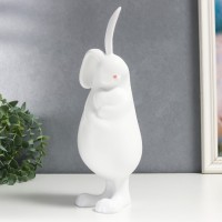 Сувенир полистоун "Белый кроль обнимает сердечко" 31х11х12 см: 