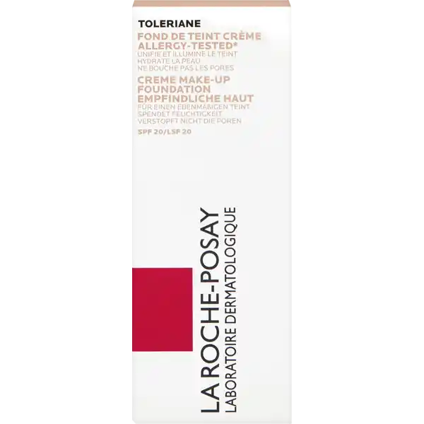 LA ROCHE-POSAY Toleriane Creme Make-up Foundation 04: Цвет: Produktbeschreibung und details fr empfindliche Haut fr einen ebenmigen Teint spendet Feuchtigkeit verstopft nicht die Poren SPF   LSF  Kontaktdaten La RochePosay Laboratoire Dermatologique CAI  La RochePosay France TSA   ST OUEN CEDEX FR wwwlarocheposaycom UrsprungslandHerkunftsort Frankreich Inhaltsstoffe AquaWater Dimethicone Glycerin Isododecane Isodecyl Neopentanoate Boron Nitride Alcohol Denat Propylene Glycol PEG   Dimethicone Dimethicone  PEG   Crosspolymer Polyglyceryl Diisostearate Sodium Hyaluronate Acetyl Dipeptide Cetyl Ester Magnesium Sulfate Caprylyl Glycol Disodium Stearoyl Glutamate Aluminium Hydroxide  May Contain CI   Titanium Dioxide CI  CI  CI   Iron Oxides Code FIL B
https://www.rossmann.de/de/make-up-la-roche-posay-toleriane-creme-make-up-foundation-04/p/3337872413872