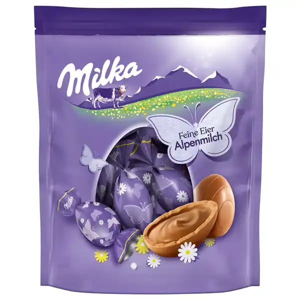 Milka Feine Eier Alpenmilch: Цвет: Produktbeschreibung und details passt perfekt ins Osternest mit Alpenmilch Schokolade Lebensmittelunternehmer Name Mondelez Deutschland GmbH Adresse D Bremen wwwmilkacom       Rechtlich vorgeschriebene Produktbezeichnung Alpenmilch Schokolade Zutaten Zucker Kakaobutter MAGERMILCHPULVER  KakaomasseSmolkenpulver aus MILCH  BUTTERREINFETT  Emulgatoren  SOJALECITHIN  HASELNSSE  Aroma Kakao  mindestens Kann ANDERE NSSE  EI und WEIZEN enthalten Nhrwerte Durchschnittliche Nhrwertangaben pro  g pro  Portion  g ca  Stk Energie  kj   kcal  kj   kcal Fett  g  g davon  gesttigte Fettsuren  g  g Kohlenhydrate  g  g davon  Zucker  g  g Ballaststoffe  g  g Eiwei  g  g Salz  g  g Gebrauch Aufbewahrung und Verwendung Aufbewahrungs und Verwendungsbedingungen Trocken lagern und vor Wrme schtzen Warnhinweise und wichtige Hinweise Warnhinweise Kakao  mindestens
https://www.rossmann.de/de/lebensmittel-milka-feine-eier-alpenmilch/p/7622210835437