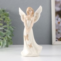 Сувенир керамика "Девушка-ангел в белом платье с бабочками" 4,5х7х14,5 см: 
