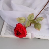 Цветы искусственные "Роза шёлк" d-10 см 45 см, красный: 
