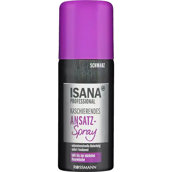 ISANA PROFESSIONAL kaschierendes Ansatzspray: Цвет: https://www.rossmann.de/de/pflege-und-duft-isana-professional-kaschierendes-ansatzspray/p/4305615547909
Produktbeschreibung und details Farbe schwarz hlt bis zur nchsten Haarwsche sekundenschnelle Ansatzabdeckung sofort trocknend Kontaktdaten Dirk Rossmann GmbH Isernhgener Str   Burgwedel wwwrossmannde  UrsprungslandHerkunftsort Hergestellt in der EU Anwendung und Gebrauch Dose vor Gebrauch krftig schtteln Senkrecht halten und auf trockenem Haar anwenden Aus ca  cm Abstand gleichmig auf den zu deckenden Ansatz aufsprhen bis das gewnschte Ergebnis erzielt ist Sparsam anwenden zu viel aufgetragenes Spray kann Abrieb erzeugen Zur tglichen Anwendung geeignet Inhaltsstoffe Butane Propane Isobutane Alcohol Denat Oryza Sativa Starch Ethyl Trisiloxane CI  Phenyl Trimethicone Parfum Dimethicone Cetrimonium Chloride Warnhinweise und wichtige Hinweise Warnhinweise GEFAHR Extrem entzndbares Aerosol Behlter steht unter Druck Kann bei Erwrmung bersten Von Hitze heien Oberflchen Funken offenen Flammen und anderen Zndquellen fernhalten Nicht rauchen Nicht durchstechen oder verbrennen auch nicht nach Gebrauch Vor Sonnenbestrahlung schtzen Nicht Temperaturen ber  C aussetzen Darf nicht in die Hnde von Kindern gelangen Nicht gegen offene Flammen oder andere Zndquelle sprhen Nicht in die Augen oder auf irritierte Haut sprhen Nicht absichtlich einatmen Benutzung ausschlielich gem Verwendungszweck Ohne ausreichende Belftung Bildung explosionsfhiger Gemische mglich Nur entleerte Dosen in die Wertstoffsammlung geben Nicht in Richtung des Gesichts sprhen Bei Kontakt mit den Augen gut aussplen Nicht einatmen  Mund whrend der Anwendung schlieen