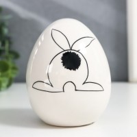 Сувенир керамика яйцо "Заячий хвостик" 6,3х6,3х9 см: 