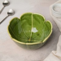 Салатник керамический «Дендрарий», d=14,5 см, цвет зелёный: 