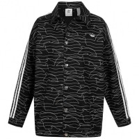 adidas Originals Fakten Women Jacket GN4466: Цвет: https://www.sportspar.com/adidas-originals-fakten-women-jacket-gn4466
Brand: adidas Material: 100% cotton Brand logo on the left chest classic adidas stripes on the sleeves allover pattern loose fit Kent collar continuous button closure two open side pockets Button closure at cuffs internal loop for hanging pleasant wearing comfort NEW, with tags &amp; original packaging