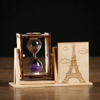 Песочные часы "Башня", сувенирные, с карандашницей, 10 х 13.5 см, микс: 