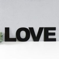 Панно буквы "LOVE" высота букв 20 см,набор 4 детали чёрный: 