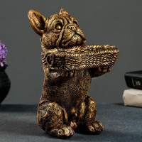 Подставка конфетница "Собака с корзинкой" бронза, 24х15х17см: 