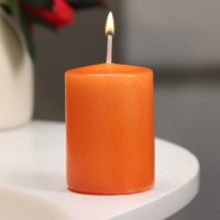 Свеча - цилиндр ароматическая "Апельсин", 4х6 см: 
