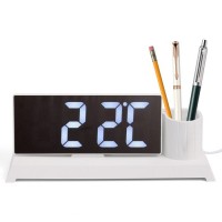 Часы - органайзер электронные, настольные, белая индикация, 11 x 25 см, от USB: 