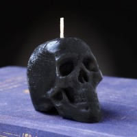 Свеча фигурная ритуальная "Череп", 6 см, черный: 