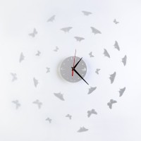 Часы-наклейка, серия: DIY, "Бабочки", плавный ход, d-15 см, 20.5 х 20.5 см, 1 АА,: 