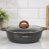 Кастрюля-жаровня Granit ultra original, 3 л, стеклянная крышка, антипригарное покрытие, цвет чёрный: Цвет: Кастрюля Kukmara изготовлена из литого алюминия и покрыта ультрапрочным антипригарным покрытием Ultra granit. Оно усилено сверхтвёрдыми минералами, близкими по твёрдости алмазу, и продлевает срок службы посуды более чем в 7 раз. Покрытие позволяет использовать при готовке даже металлические кухонные принадлежности.ОсобенностиТолщина стенок и дна составляет 6 мм. Благодаря этому прочное покрытие исключает деформацию корпуса посуды и гарантирует её долговечность.Экологически безопасное антипригарное покрытие не содержит перфтороктановую кислоту (токсическое вещество, канцероген).Тепло равномерно распределяется по всей поверхности посуды.Для приготовления не нужно использовать много жира.Антипригарное покрытие наносится методом напыления, который гарантирует исключительную стойкость покрытия при эксплуатации.Мелкие царапины и небольшие потёртости на поверхности сковороды не влияют на свойства антипригарного покрытия и долговечность посуды.Продукты не пригорают и сохраняют свой вкус.Подходит для всех типов плит, кроме индукционных.Легко моется. Можно очищать в посудомоечной машине.
Длина: KUKMARA
Ширина: Россия
