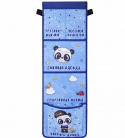 Кармашки-органайзер в шкафчик для детского сада ЮНЛАНДИЯ, увеличенный размер, 26х80 см, "Cool panda": 