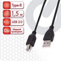 Кабель USB2.0 AM-BM, 1,5 м, SONNEN, медь, для подключения периферийных устройств - принтеров, сканеров, МФУ, плоттеров, черный, 513118: Цвет: Кабель предназначен для подключения к персональному компьютеру различных периферийных USB-устройств, в том числе принтеров и МФУ, большинство из которых не имеют этого кабеля в комплекте.
: SONNEN
: Китай
3