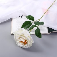 Цветы искусственные "Роза Претти" d-10 см 55 см, белый: 