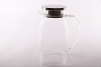 КУВШИН для напитков 1,8л стекло, с серебрянной крышкой: 