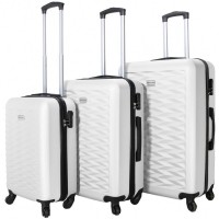 VERTICAL STUDIO quotVstervikquot Suitcase Set of  quot quot quot white: Цвет: Brand VERTICAL STUDIO Set consisting of three trolley cases Outer material plastic ABS big Trolley External dimensions HWD  cm   cm   cm inches      Net Weight  Volume kg  L middle Trolley External dimensions HWD  cm   cm   cm inches      Net Weight  Volume kg  L smaller Trolley External dimensions HWD  cm   cm   cm inches      Net Weight  Volume kg  L Lining Material  polyester Brand logo as metal emblem on the front Matryoshka design can be stowed inside each other to save space smallest Suitcase conforms to hand luggage size regulations a telescopic handle with several possible height settings four smoothrunning wheels for easy transport a large main compartment with an allround way zip three digit suitcase lock  possible combinations Divider with integrated zip mesh pocket for subdivision converging straps with click closure Fully lined interior Zippered lining on each side of the case two carrying handles with suspension four spacers on one Llong side Structured outer material with a matte finish NEW with box ampamp original packaging
https://www.sportspar.com/vertical-studio-vaestervik-suitcase-set-of-3-20-24-28-white