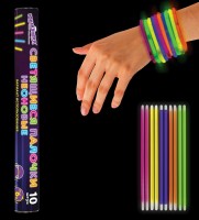 Светящиеся (неоновые) палочки-браслеты ЮНЛАНДИЯ, набор 10 штук в тубе: есть 10 упаковок
