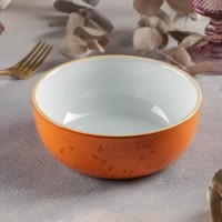 Салатник керамический «Созвездие», 550 мл, d=14,8 см, цвет оранжевый: Цвет: В необычном дизайне посуды из серии «Созвездие» сочетаются яркие цвета и тёмные вкрапления. Оригинальный вид изделий никого не оставит равнодушным!Изделия выполнены из качественной керамики. Такая посуда отличается высокой прочностью, устойчива к появлению царапин и резким перепадам температур.Можно использовать в ПММ и СВЧ.

