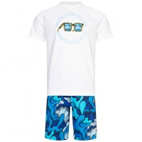 adidas x Aaron Kai Primeblue Boy Summer Set GM8367: Цвет: Brand: adidas Collaboration with Aaron Kai T-shirt Material: 100% polyester Interlock Pants-Material: 85% polyester (recycled), 15% elastane Brand logo on the neck and the left pant leg Graphic on the chest All Over Print on the Pants Primeblue Products - High-performance material with Parley Ocean Plastic® short ranglan sleeves crew neck straight hem Elastic waistband with drawstring two open side pockets regular fit pleasant wearing comfort NEW, with tags &amp; original packaging
https://www.sportspar.com/adidas-x-aaron-kai-primeblue-boy-summer-set-gm8367
