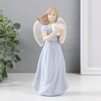 Сувенир керамика "Ангел в голубом платье с сердцем на ветру" 18х8х6 см: 