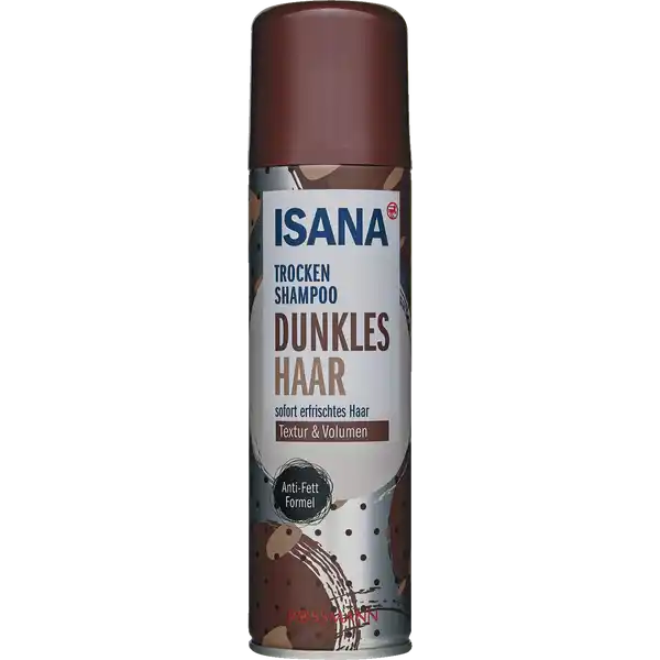 ISANA Trockenshampoo Dunkles Haar: Цвет: Produktbeschreibung und details ISANA Trockenshampoo fr dunkles Haar wurde speziell fr dunkles Haar entwickelt und ist die ideale Trockenwsche fr zwischendurch Das Haar wird sekundenschnell erfrischt und erhlt wieder Flle Reinigung ohne Wasser frisch duftendes Haar ideal fr zwischenduch leicht auszubrsten Diese Rezeptur ist zu   ohne Mikroplastik Kontaktdaten Dirk Rossmann GmbH Isernhgener Str   Burgwedel wwwrossmannde UrsprungslandHerkunftsort EU Testurteile Qualittssiegel ampamp Verbandszeichen Anwendung und Gebrauch Ein dunkles Handtuch um die Schulter legen Dass Haar sorgfltig brsten Trockenshampoo schtteln und aus ca  cm Entfernung auf jede Haarstrhne gleichmig sprhen Kurz trocknen lassen Haare frottieren und grndlich brsten evtl Puderreste mit einem Fhn entfernen Gebrauch Aufbewahrung und Verwendung Aufbewahrungs und Verwendungsbedingungen Wichtig Das Trockenshampoo fr dunkles Haar kann aufgrund de Farbpigmente abfrben Nicht fr helle oder graue Haare geeignet Dose vor dem ersten Sprhen und vor jedem weiteren Sprhen krftig schtteln So kann einem mglichen Verstopfen des Ventils vorgebeugt werden Inhaltsstoffe Butane Propane Aluminum Starch Octenylsuccinate Alcohol Denat Aqua Distearyldimonium Chloride Isopropyl Alcohol Panthenol Parfum CI  CI  CI  Warnhinweise und wichtige Hinweise Warnhinweise GEFAHR Extrem entzndbares Aerosol Behlter steht unter Druck kann bei Erwrmung bersten Vor Sonnenbestrahlung schtzen Nicht Temperaturen ber CF aussetzen Nicht durchstechen oder verbrennen auch nicht nach Gebrauch Vor Hitze heien Oberflchen Funken offenen Flammen sowie anderen Zndquellen fernhalten Nicht rauchen Darf nicht in die Hnde von Kindern gelangen Nicht gegen offene Flamme oder andere Zndquelle sprhen Nicht in die Augen sprhen Ist rztlicher Rat erforderlich Verpackung oder Kennzeichnungsetikett bereithalten Ohne ausreichende Lftung Bildung explosionsfhiger Gemische mglich Nur entleerte Dosen in den Wertstoffsack geben
https://www.rossmann.de/de/pflege-und-duft-isana-trockenshampoo-dunkles-haar/p/4305615596723