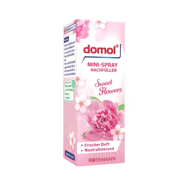 domol Mini Spray Nachfller Sweet Flowers: Цвет: Produktbeschreibung und details Freuen Sie sich auf ein angenehm frisches Dufterlebnis in Bad und WC  mit dem domol MiniSpray Sweet Flowers unangenehme Gerche werden schnell und wirkungsvoll entfernt fr bis zu  Sprhste sblumige Duftkomposition Kontaktdaten Dirk Rossmann GmbH Isernhgener Strae   Burgwedel wwwrossmannde   UrsprungslandHerkunftsort Hergestellt in der EU Anwendung und Gebrauch Zum Wechseln der Duftkartusche den domol MiniSpray Halter aufklappen und leere Kartusche aus der Halterung entnehmen Neue Duftkartusche in den Halter einlegen und leicht hineindrcken bis diese einrastet Danach Halter schlieen Leicht auf den Halter drcken um frischen fein zerstubten Duft zu versprhen Die Kartusche ist fr die meisten handelsblichen Halter geeignet Warnhinweise und wichtige Hinweise Warnhinweise GEFAHR Extrem entzndbares Aerosol Behlter steht unter Druck Kann bei Erwrmung bersten Darf nicht in die Hnde von Kindern gelangen Von Hitze heien Oberflchen Funken offenen Flammen und anderen Zndquellen fernhalten Nicht rauchen Nicht gegen offene Flamme oder andere Zndquelle sprhen Vor Sonnenbestrahlung schtzen und nicht Temperaturen ber  C F aussetzen Nicht durchstechen oder verbrennen auch nicht nach Gebrauch InhaltBehlter gem lokalen regionalennationaleninternationalen Vorschriften einer anerkannten Abfallentsorgungsanlage zufhren Enthlt Dimethylcyclohexencarbaldehyd Kann allergische Reaktionen hervorrufen Nicht direkt auf Oberflchen sprhen Bei Kontakt mit Oberflchen sofort mit einem feuchten Tuch abwischen Nicht auf empfindliche Oberflchen kleben Personen die auf Duftstoffe empfindlich reagieren sollten dieses Produkt mit Vorsicht verwenden Raumdfte sind kein Ersatz fr gute Haushaltshygiene
https://www.rossmann.de/de/haushalt-domol-mini-spray-nachfueller-sweet-flowers/p/4305615559391