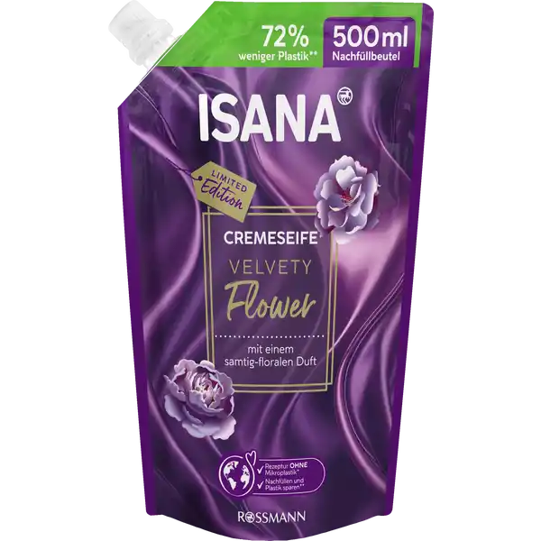 ISANA Cremeseife Velvety Flower Nachfllbeutel: Цвет: https://www.rossmann.de/de/pflege-und-duft-isana-cremeseife-velvety-flower-nachfuellbeutel/p/4305615983059
Produktbeschreibung und details Verwhne deine Haut und Sinne mit unserer ISANA CREMESEIFE VELVETY FLOWER Der einzigartige Duft nach samtigzarten Blten in Kombination mit hinterlsst ein sanft gereinigtes und rundum gepflegtes Hautgefhl Hautvertrglichkeit dermatologisch besttigt und pHhautneutral mit einem samtigfloralen Duft Rezeptur ohne Mikroplastik vegan Kontaktdaten Dirk Rossmann GmbH Isernhgener Str   Burgwedel wwwrossmannde Testurteile Qualittssiegel ampamp Verbandszeichen Inhaltsstoffe Aqua Sodium Laureth Sulfate Cocamidopropyl Betaine Sodium Chloride CocoGlucoside Glyceryl Oleate Parfum Glycol Distearate Laureth Sodium Lactate Glycerin Tocopherol Hydrogenated Vegetable Glycerides Citrate Citric Acid Formic Acid Sodium Citrate Sodium Benzoate CI  CI