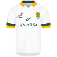 South Africa Springboks ASICS Rugby Kids Away Jersey 122925SR-0001: Цвет: Brand: ASICS officially licensed product Material: 100% polyester Brand logo on the front Springboks emblem on the right chest South Africa rugby emblem on the left chest Flag from SSouth Africa in the neck area Sponsor logo on the front more elastic V-neck Raglan sleeves (short sleeve) fit: Regular Fit contrasting colored details durable and elastic material pleasant wearing comfort NEW, with label &amp; original packaging
https://www.sportspar.com/south-africa-springboks-asics-rugby-kids-away-jersey-122925sr-0001