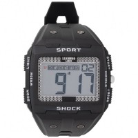 LEANDRO LIDO "Sterpeto" Unisex Sports Watch black dotted: Цвет: Brand: LEANDRO LIDO including battery 12-bit digital display with hours, minutes, seconds, day and date Water resistance: 3 ATM Stopwatch, alarm and hourly chime function 12/24 hour format Watch case: ABS plastic Watch strap: TPU rubber Watch glass: plastic Background can be illuminated by button Brand logo on the front above the dial Dial width: approx. 35 mm Dial Height: Approx. 25mm Strap Width: Approx. 22mm adjustable bracelet with pin clasp maximum wrist circumference up to approx. 20 cm User manual is included suitable for sports and leisure Stainless steel back including LEANDRO LIDO packaging NEW, in original packaging &gt;Disposal instructions for batteries
https://www.sportspar.com/leandro-lido-sterpeto-unisex-sports-watch-black-dotted