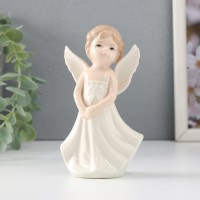 Сувенир керамика "Девочка-ангел в белом сарафане" 6,8х4,3х11,5 см: 