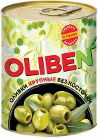 «OLIBEN», оливки крупные без косточки, 270г: 