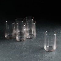 Набор стеклянных стаканов Nova, 6 шт, 135 мл, розовый: 