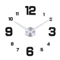 Часы-наклейка, серия: DIY, "Эндерлин", плавный ход, d-120 см, 1 АА, серебристо-черные: 