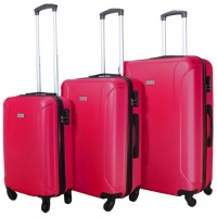 VERTICAL STUDIO quotLinkpingquot Suitcase Set of  quot quot quot pink: Цвет: Brand VERTICAL STUDIO Set consisting of three trolley cases Outer material plastic ABS big Trolley External dimensions HWD  cm   cm   cm inches      Net Weight  Volume kg  L middle Trolley External dimensions HWD  cm   cm   cm inches      Net Weight  Volume kg  L smaller Trolley External dimensions HWD  cm   cm   cm inches      Net Weight  Volume kg  L Lining Material  polyester Brand logo as metal emblem on the front Matryoshka design can be stowed inside each other to save space smallest Suitcase conforms to hand luggage size regulations a telescopic handle with several possible height settings four smoothrunning wheels for easy transport a large main compartment with an allround way zip three digit suitcase lock  possible combinations Divider with integrated zip mesh pocket for subdivision converging straps with click closure Fully lined interior Zippered lining on each side of the case two carrying handles with suspension four spacers on one Llong side Structured outer material with a matte finish NEW with box ampamp original packaging
https://www.sportspar.com/vertical-studio-linkoeping-suitcase-set-of-3-20-24-28-pink